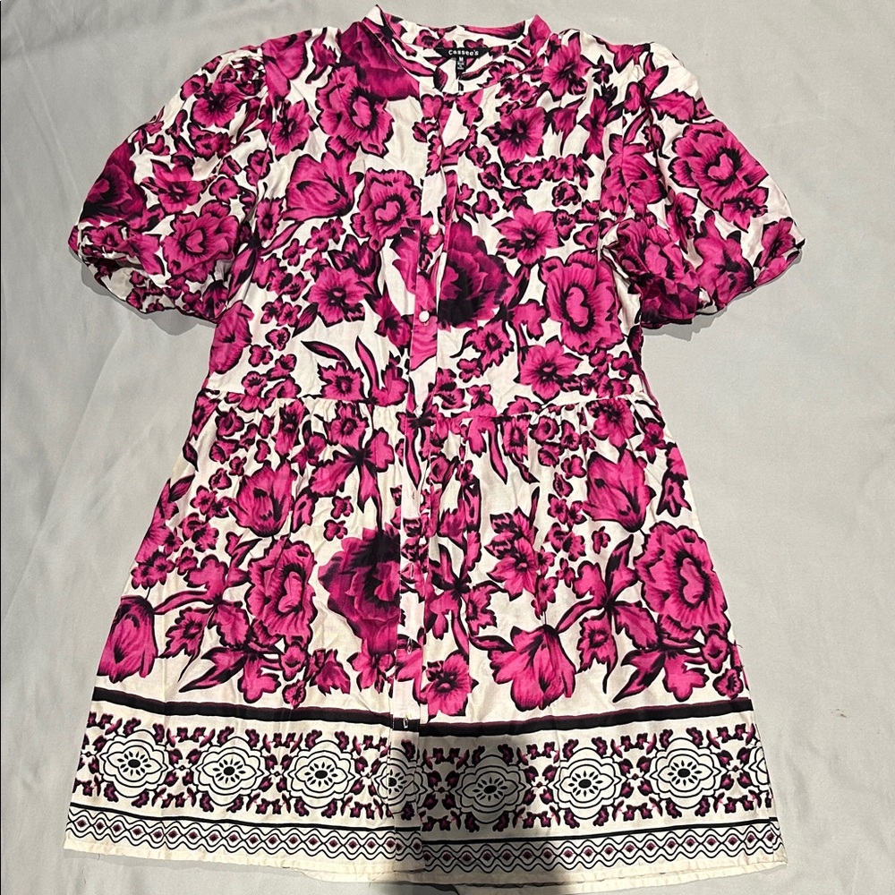 New, never worn - Floral Pink and White Dress